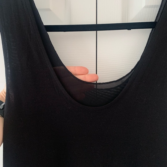 Black Tank with Fringe Bottom - Picture 2 of 4